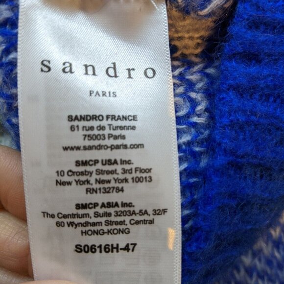 Sandro Paris women's blue mohair mix sweater size small - Picture 5 of 9